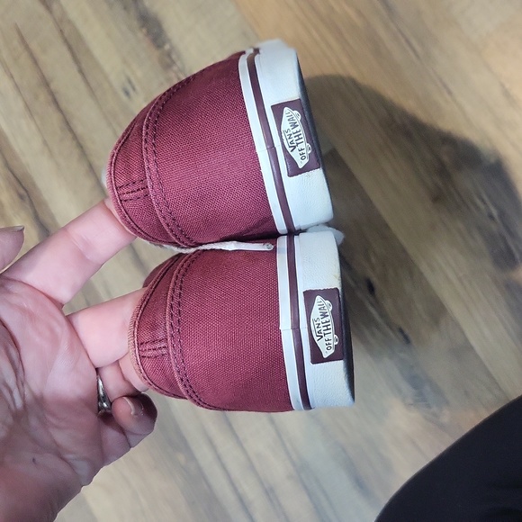 VANS Off the Wall Burgandy Red Lace Up Tennis Shoe Sneaker - Picture 5 of 11